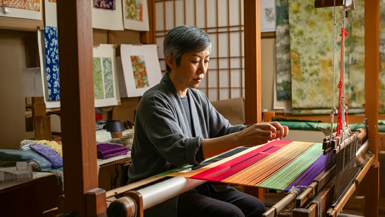 Japanese dyeing and weaving